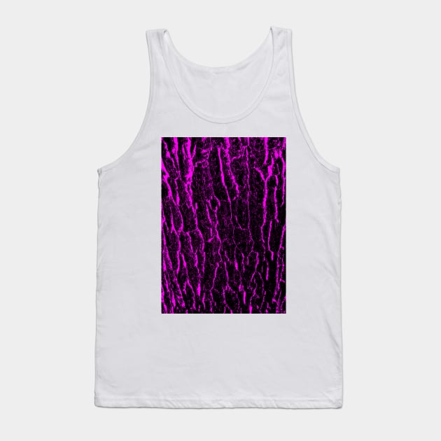 Texture - Neon Pink Tree bark Tank Top by PorinArt